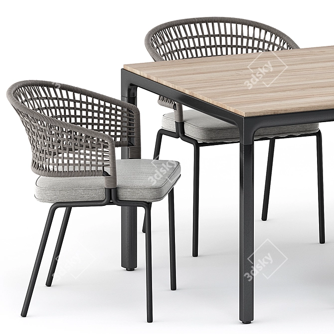 Modern ILLUM Table & CTR Armchair 3D model image 2