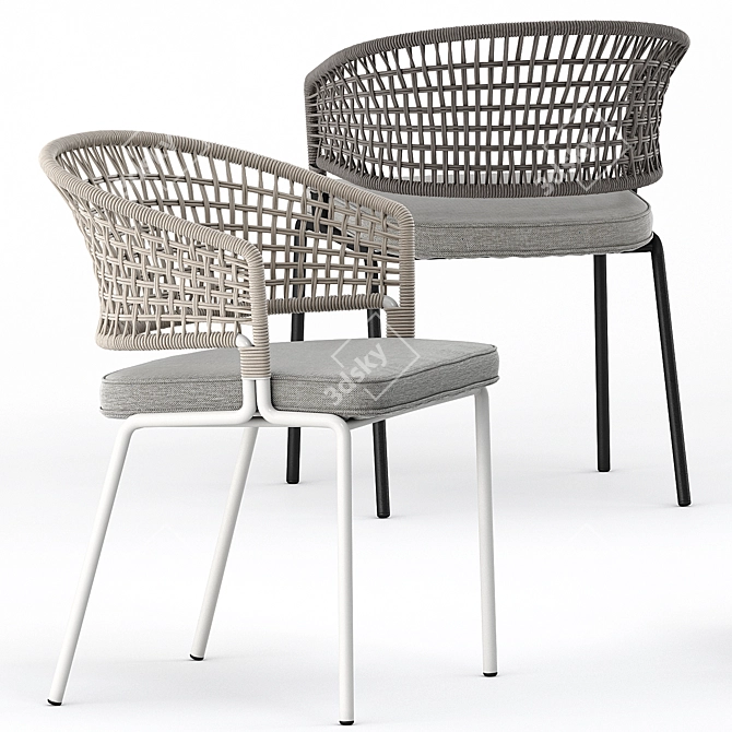 Modern ILLUM Table & CTR Armchair 3D model image 4