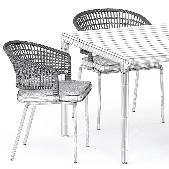 Modern ILLUM Table & CTR Armchair 3D model image 5