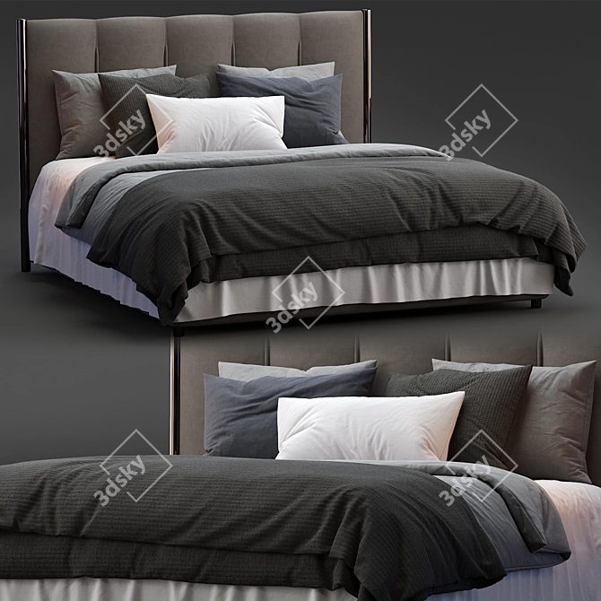 Koi Flou Bed: Sleek Modern Design 3D model image 2