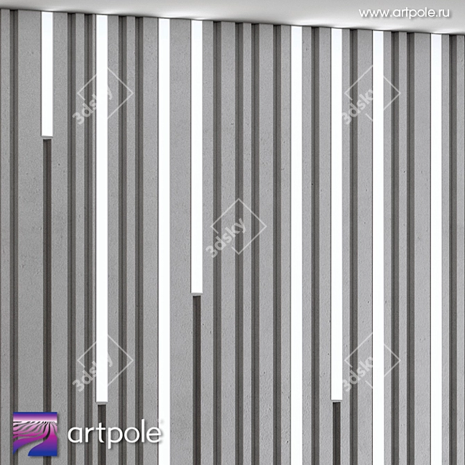 Om 3D Barcode Panel with LED - Innovative Design 3D model image 8