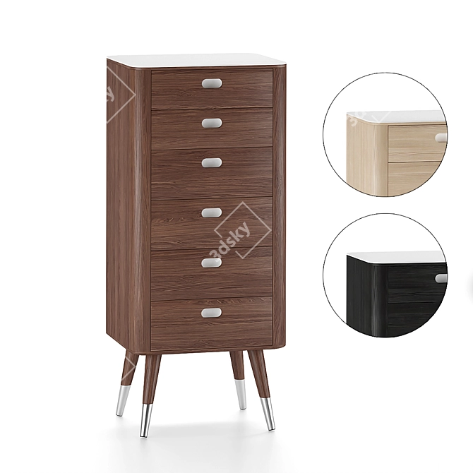 Naver AK 2420: Walnut & Ash Chest 3D model image 1