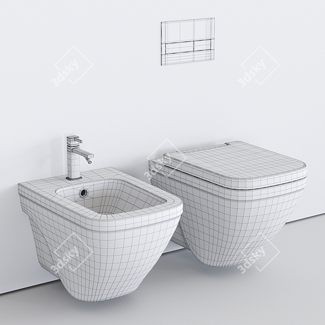 Noken NK Concept Wall-Hung WC & Bidet 3D model image 5