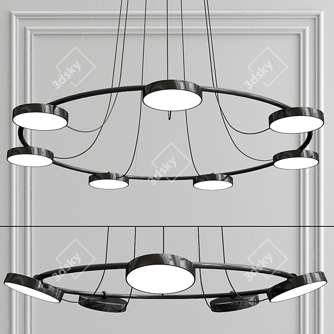 THERETRO CARY Metal Acrylic Black Chandelier 3D model image 1