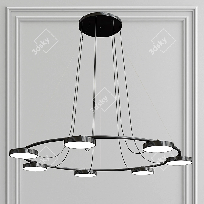 THERETRO CARY Metal Acrylic Black Chandelier 3D model image 2