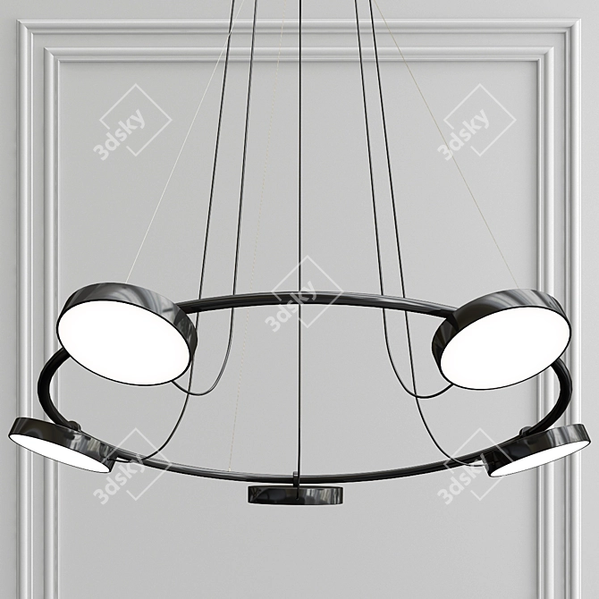 THERETRO CARY Metal Acrylic Black Chandelier 3D model image 3