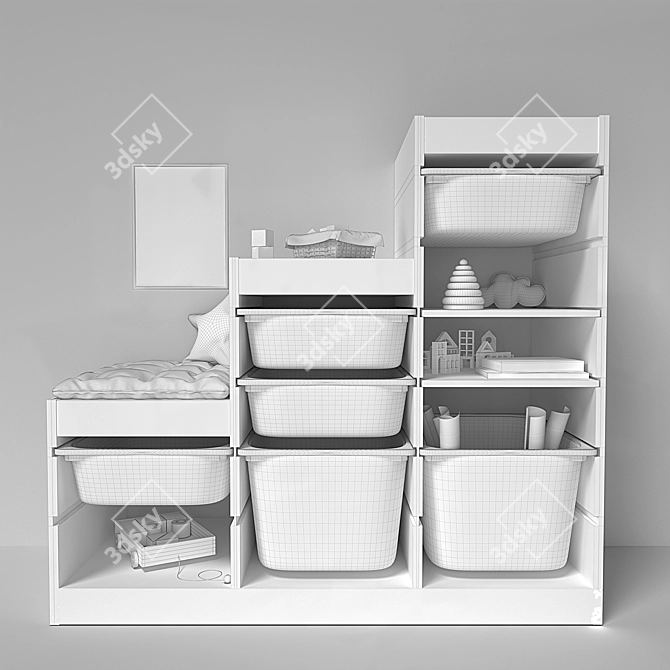 Playful Storage Solution for Toys 3D model image 4