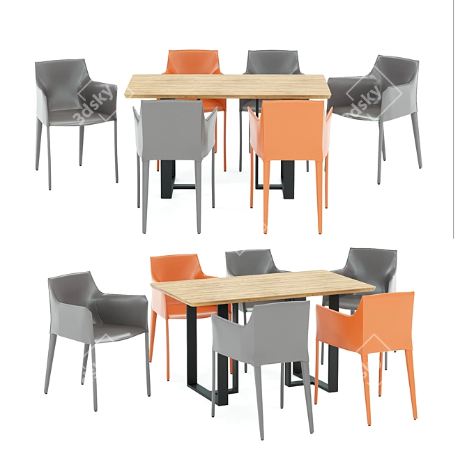 Modern 4union Dining Set 3D model image 1