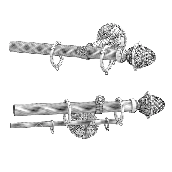 Timeless Elegance: Classic Curtain Rod 3D model image 3