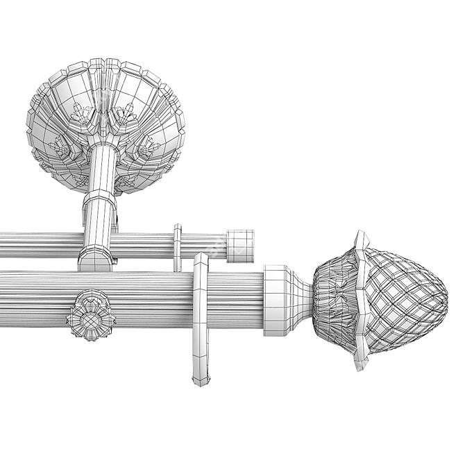 Timeless Elegance: Classic Curtain Rod 3D model image 4