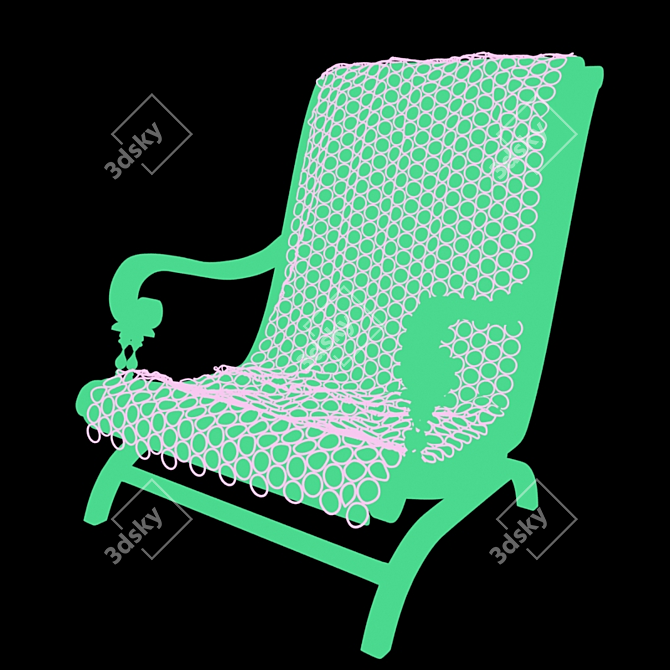 Stylish Metal Balcony Chair 3D model image 2