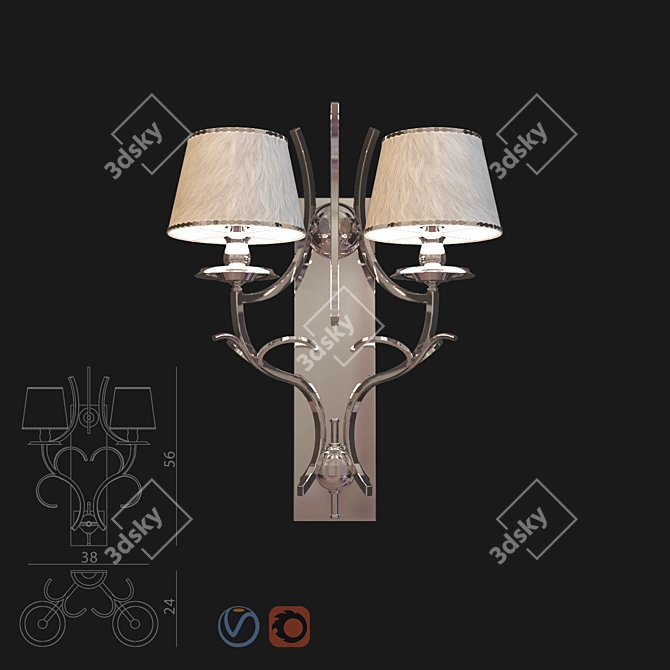 Elegant Thalita Sconce: Stunning Design 3D model image 1