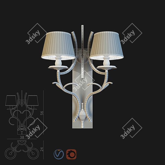 Elegant Thalita Sconce: Stunning Design 3D model image 2