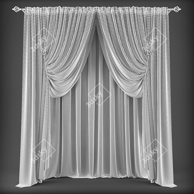 Polyester Curtains | 300343 3D model image 2