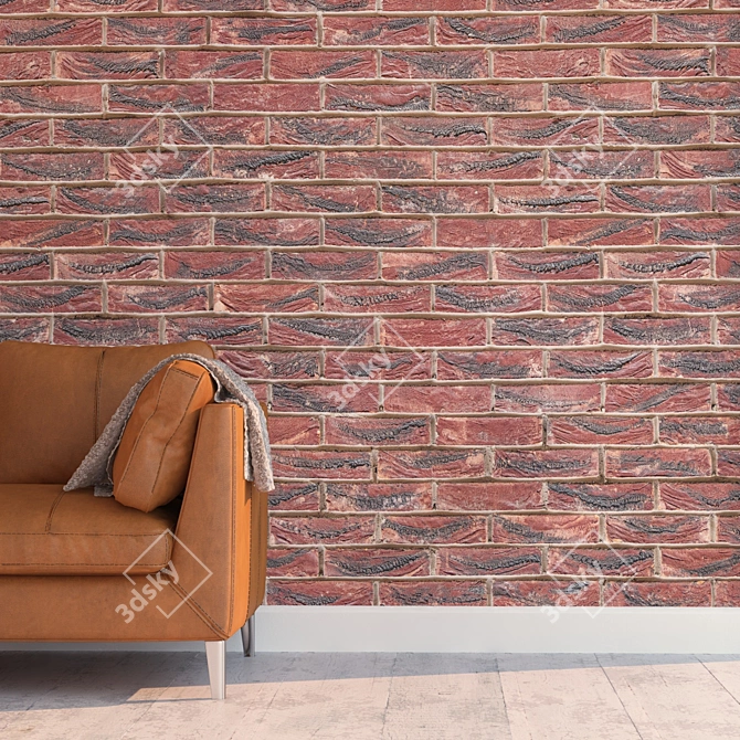 Seamless High Detail Brick 3D model image 2