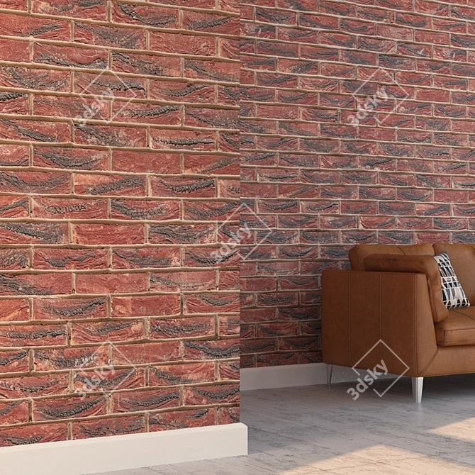 Seamless High Detail Brick 3D model image 3