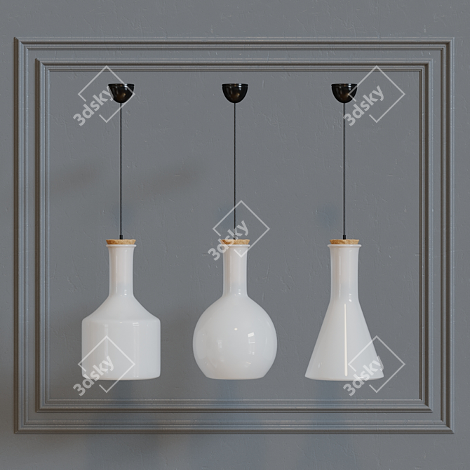 Labware Trio Chandeliers 3D model image 1