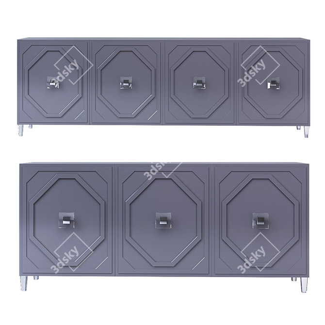 Elegant Gray TV Stand 3D model image 3