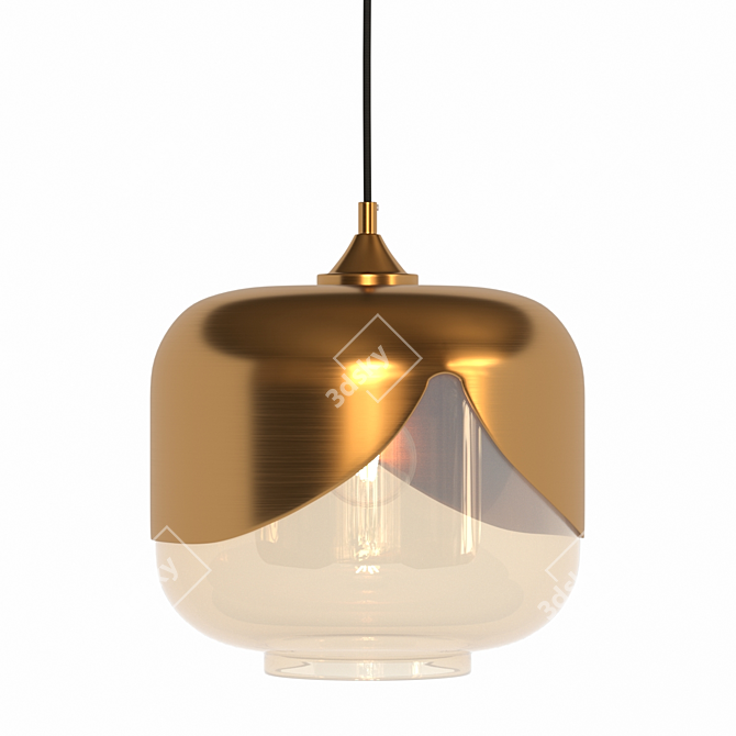 Golden Goblet Hanging Lamp: Elegant Illumination 3D model image 1