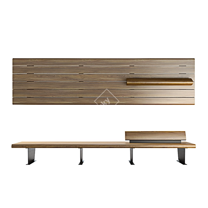 Elegant Metalco Italy Canape Bench 3D model image 3
