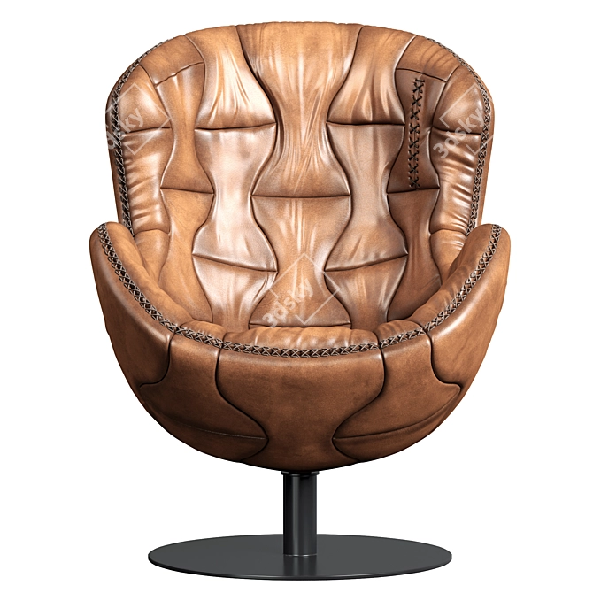 Tribeca Pele Armchair: Handcrafted Tuscan Leather Luxury 3D model image 2