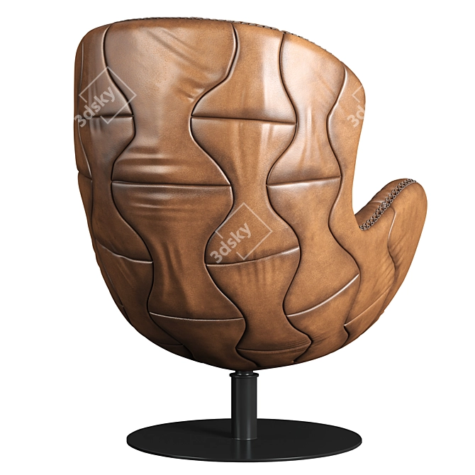 Tribeca Pele Armchair: Handcrafted Tuscan Leather Luxury 3D model image 4