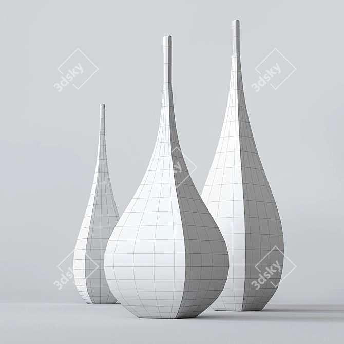 Handcrafted DeCastelli Vases: Shimla & Jaipur 3D model image 2