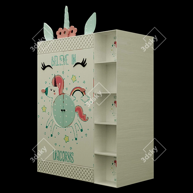 Compact Baby Wardrobe: Stylish & Space-Saving 3D model image 2