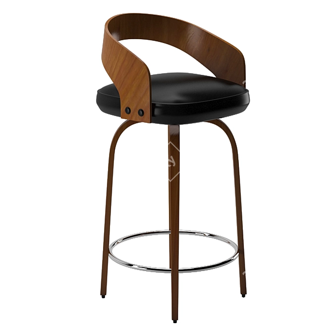 Ergonomic Metal Bar Stool 3D model image 1