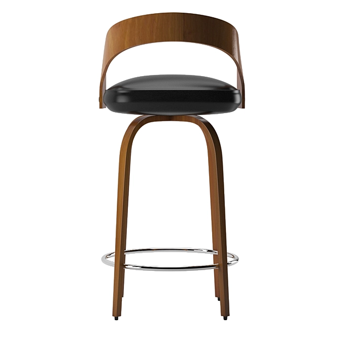 Ergonomic Metal Bar Stool 3D model image 2