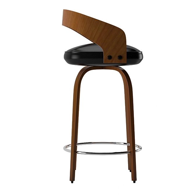 Ergonomic Metal Bar Stool 3D model image 3