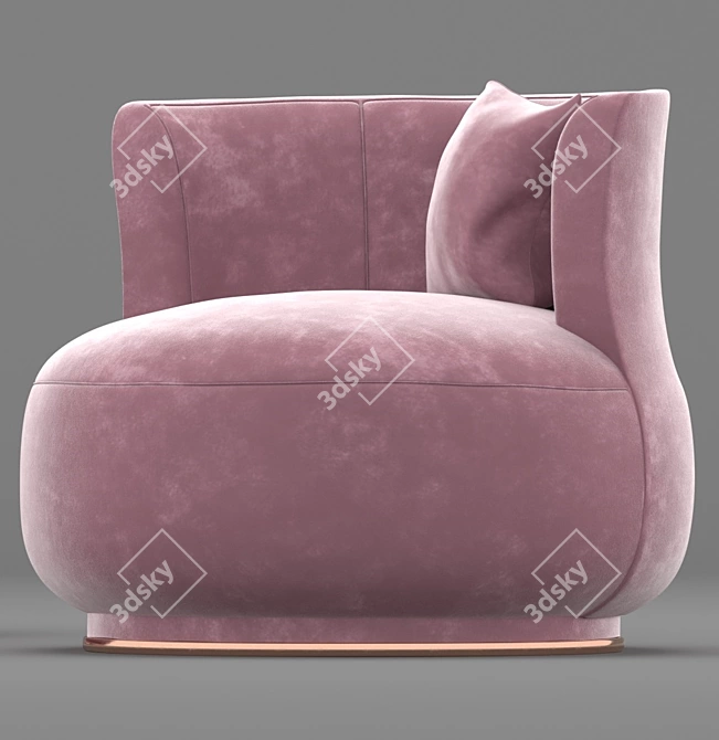 Plush Pink Sofa: Detailed 3D Model 3D model image 5