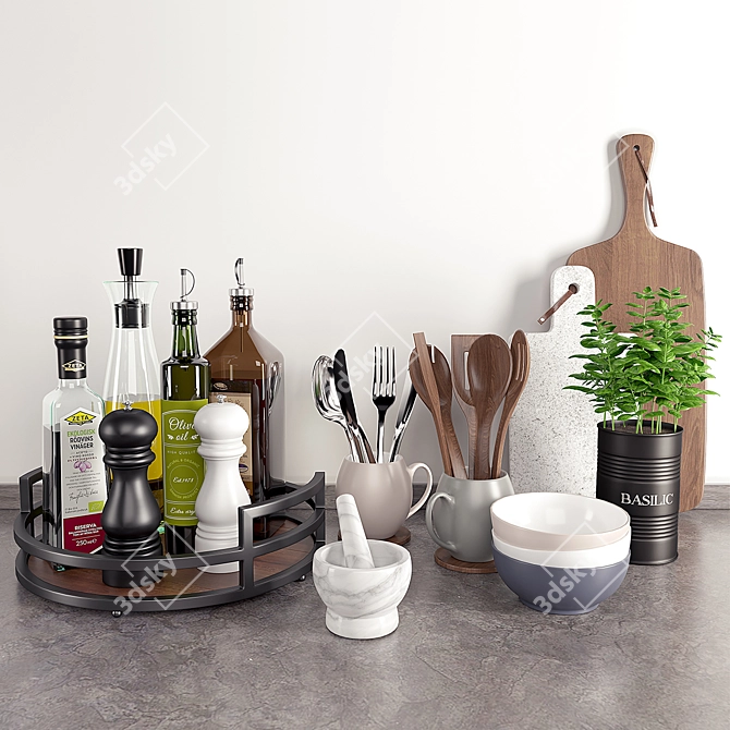 PBR-Optimized Kitchen Accessories 3D model image 1