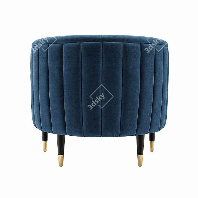 Elegant Juno Fluted Velvet Chair 3D model image 4