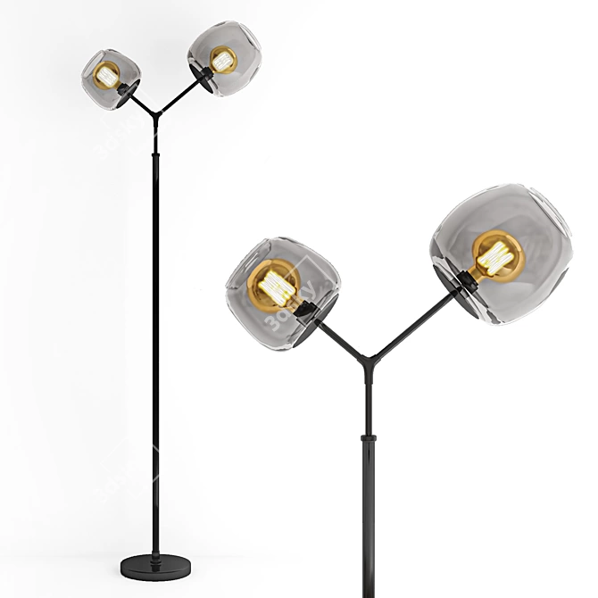 Matte Black Ashton Floor Lamp 3D model image 1