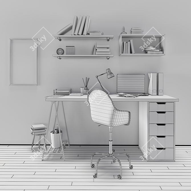 Professional Spline Edit Poly Workplace. 3D model image 2