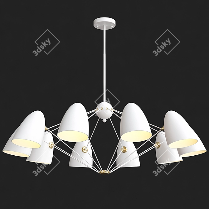 Modern Sputnik Chandelier: JLYLITE White 3D model image 3