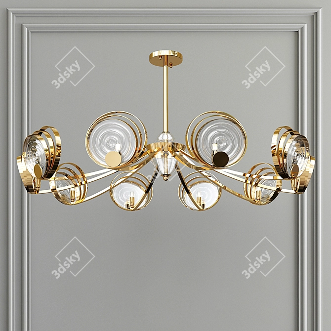 Elegant Golden ISTAN Chandelier 3D model image 4