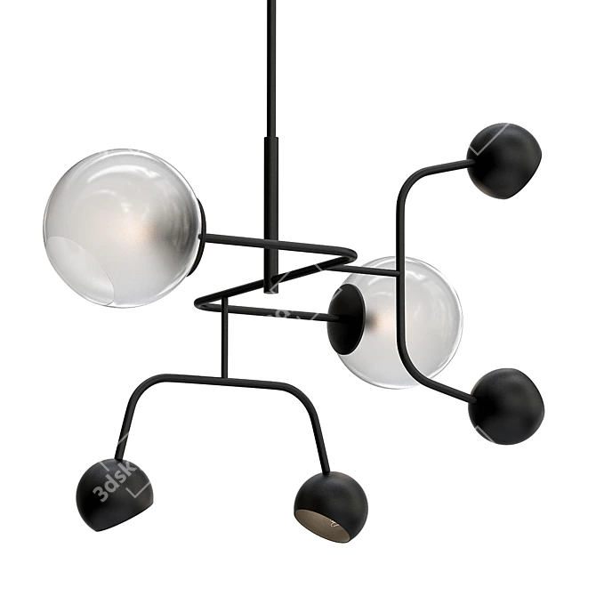 Enchanting Lunar Light Pendant 3D model image 1