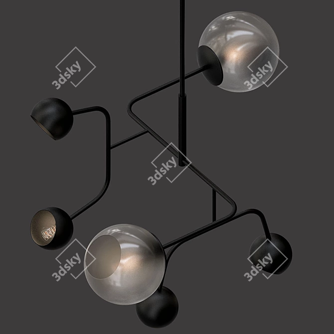 Enchanting Lunar Light Pendant 3D model image 3