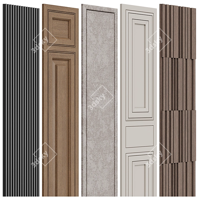 Modern Smooth Wall Panels 3D model image 2