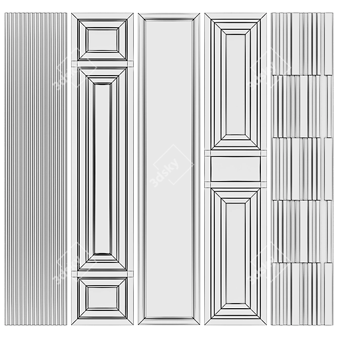 Modern Smooth Wall Panels 3D model image 3