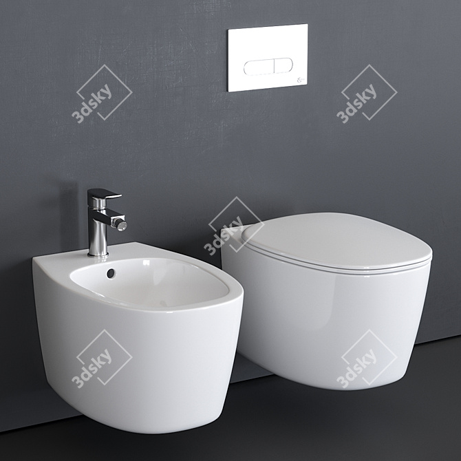Ideal Standard Dea Wall-Hung WC & Bidet Set 3D model image 1