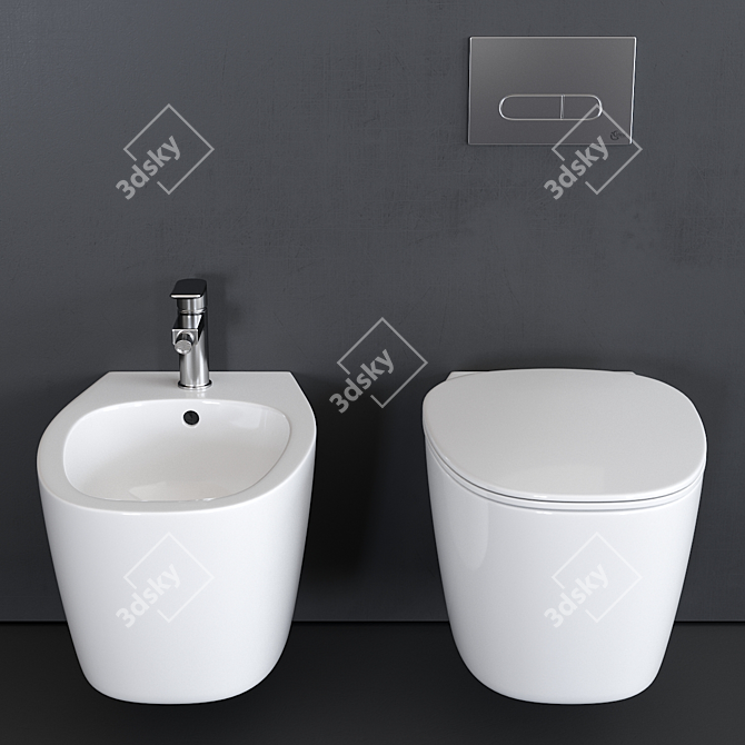 Ideal Standard Dea Wall-Hung WC & Bidet Set 3D model image 3