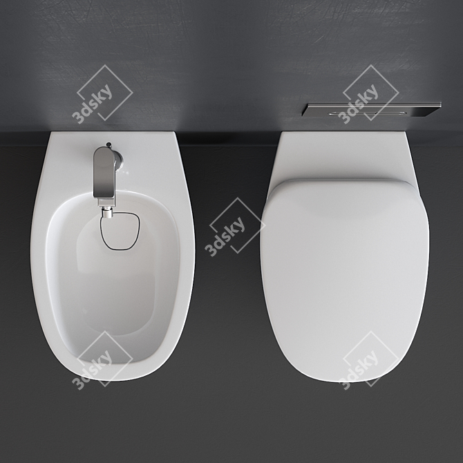 Ideal Standard Dea Wall-Hung WC & Bidet Set 3D model image 4