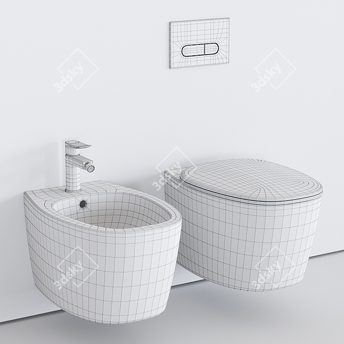 Ideal Standard Dea Wall-Hung WC & Bidet Set 3D model image 5