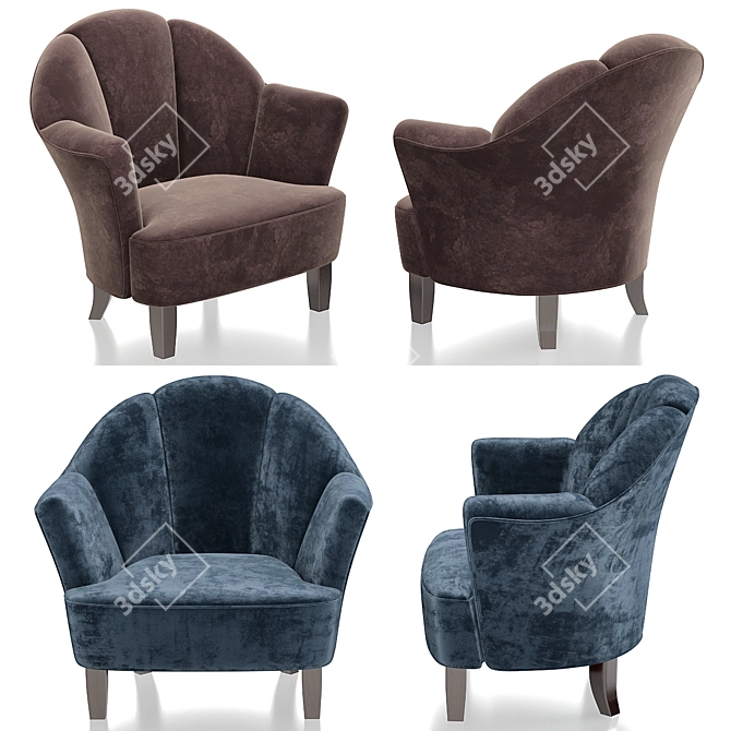 Luxurious Shell Tosconova Armchair 3D model image 1