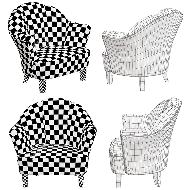 Luxurious Shell Tosconova Armchair 3D model image 2