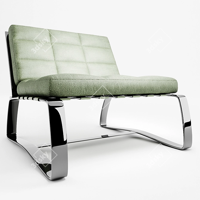 Delaunay Quilt Armchair: Elegant, Sophisticated, Timeless 3D model image 1