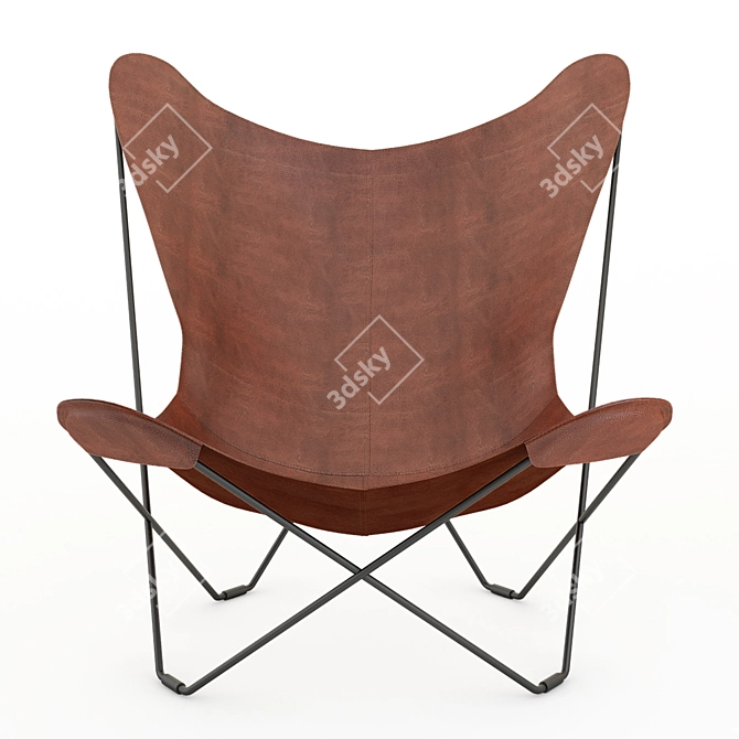 Elegant Mariposa Leather Chair 3D model image 2